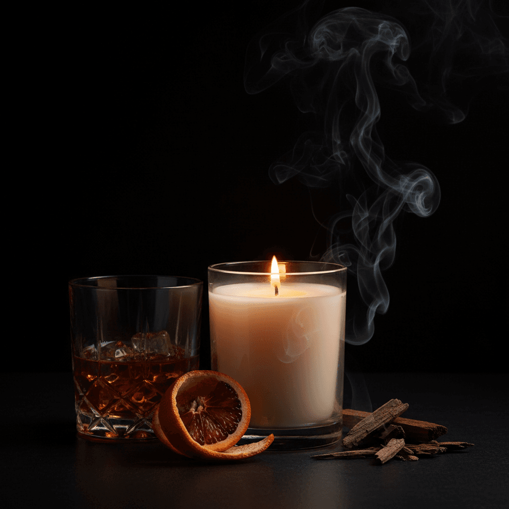 12 oz Speak Eazy candle with juicy blood orange, warm spice, caramelized bourbon, and a hint of cedarwood